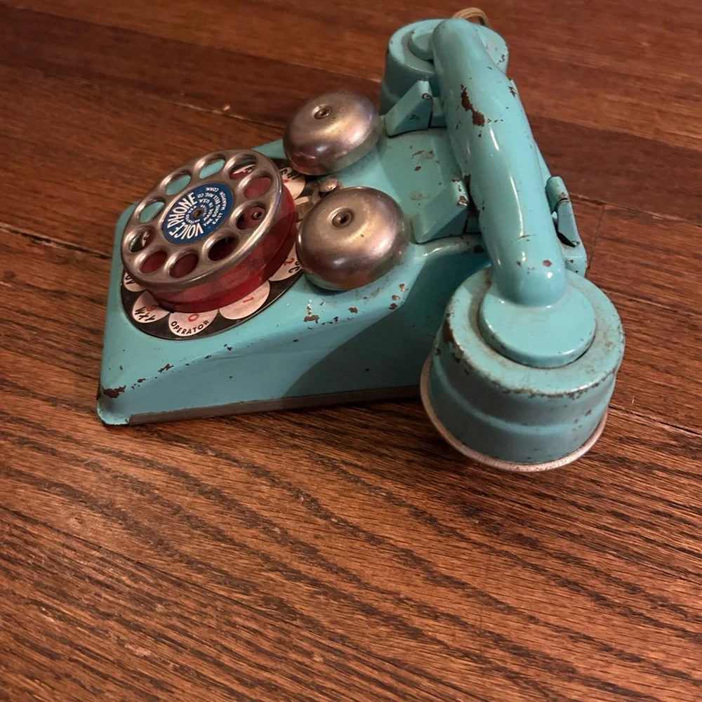Vintage Rotary Dial Telephone - Teal